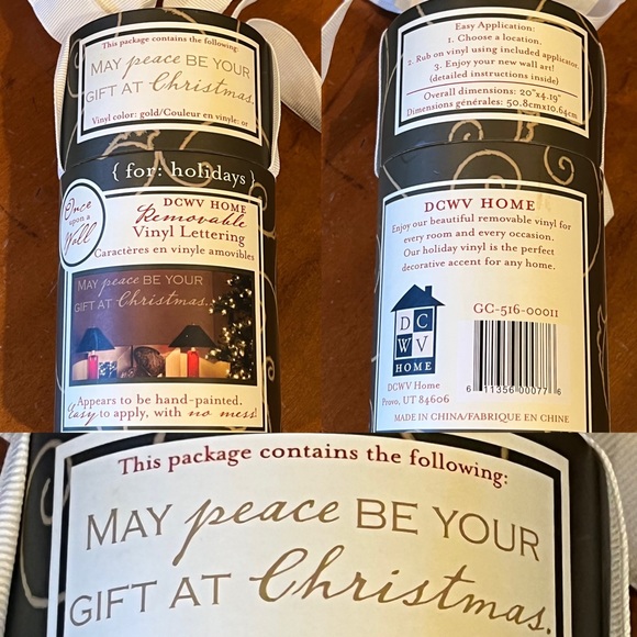 3/$30 Removable Vinyl Lettering “May Peace be your Gift at Christmas “ - Picture 1 of 4